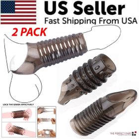 2PCS Reusable Cock Ring Glans Penis Enlarger Delayed Ejaculation Sleeve Extender 2PCS Reusable Cock Ring Glans Penis Enlarger Delayed Ejaculation Sleeve Extender